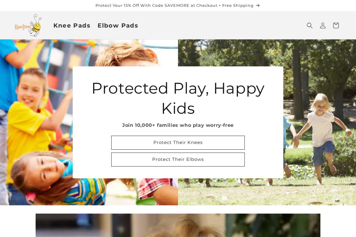 kneebees.com homepage screenshot