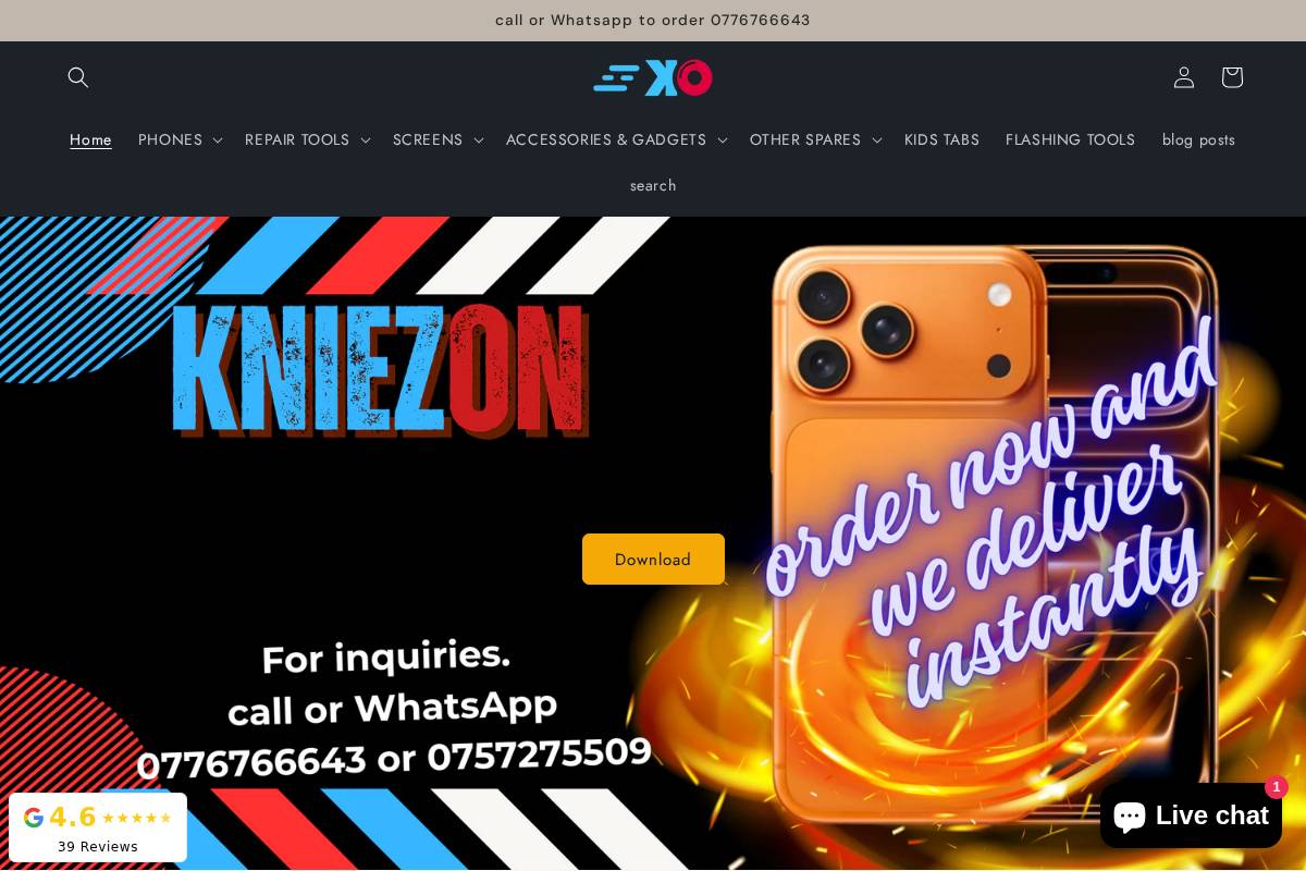 kniezon.com homepage screenshot