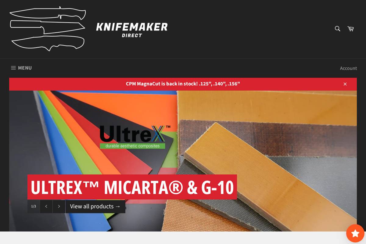 knifemakerdirect.ca homepage screenshot