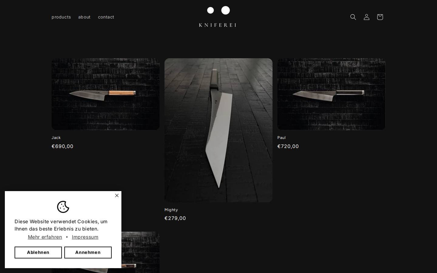 kniferei.com homepage screenshot