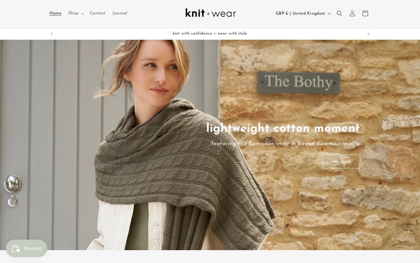 knitandwear.co homepage screenshot