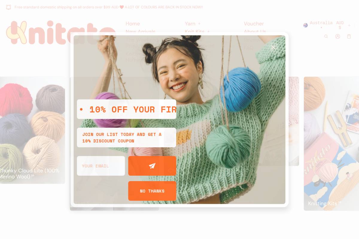 knitato.com homepage screenshot