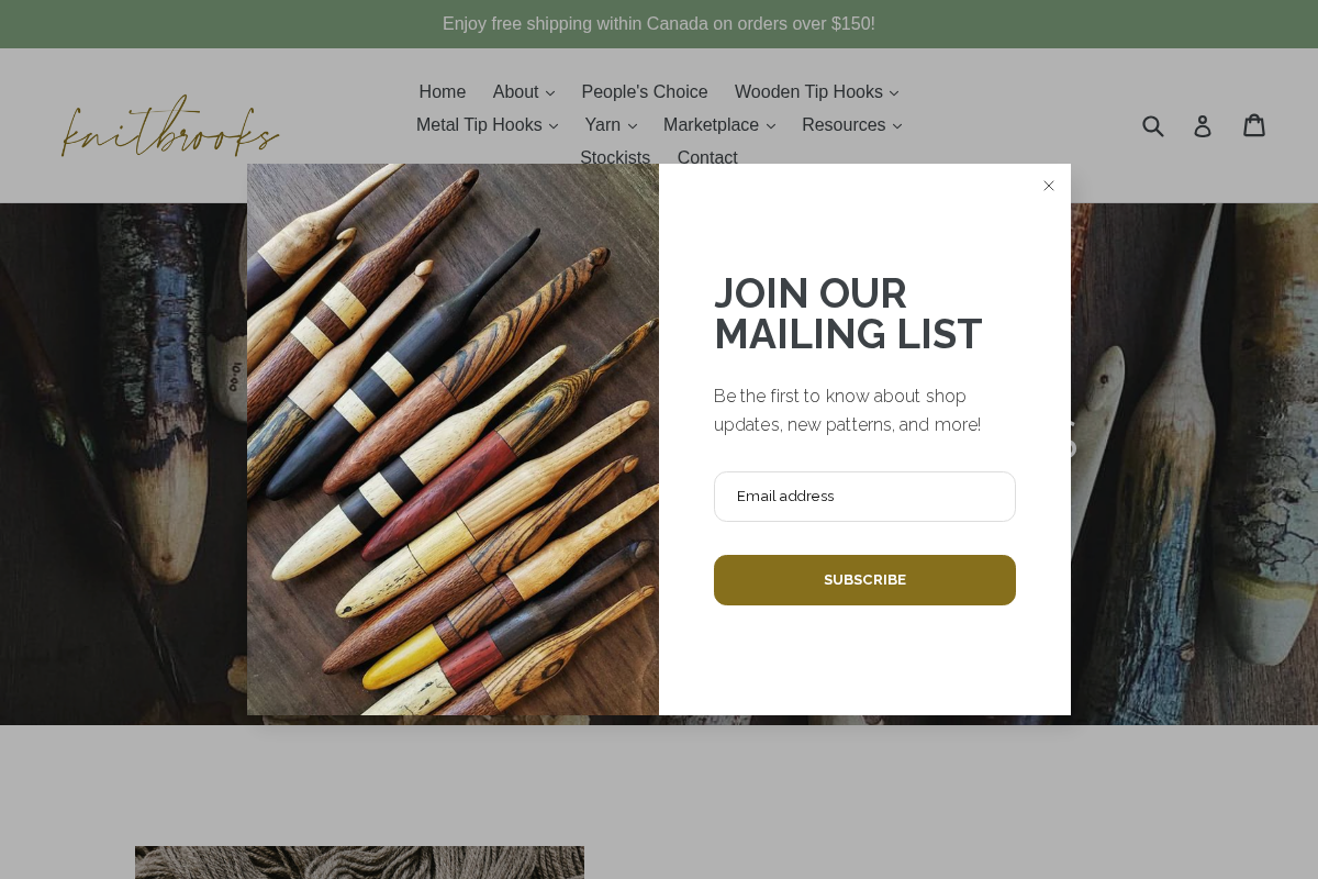 knitbrooks.ca homepage screenshot