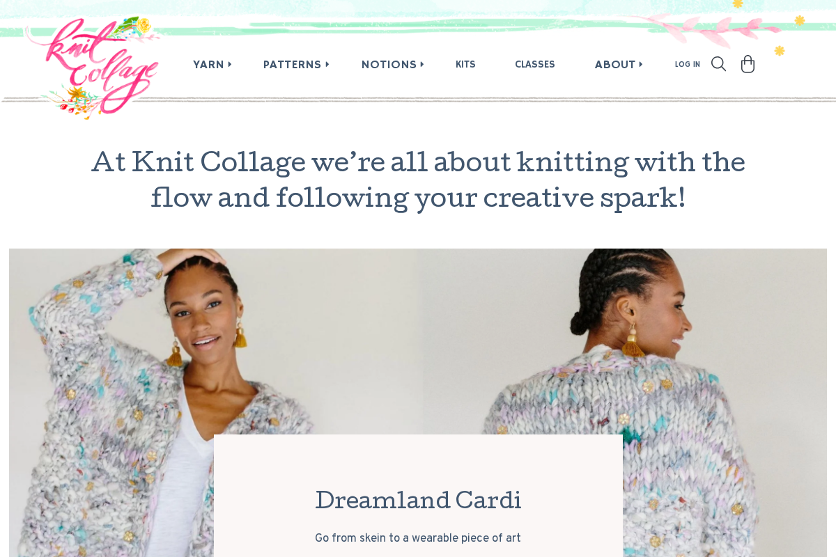 knitcollage.com homepage screenshot