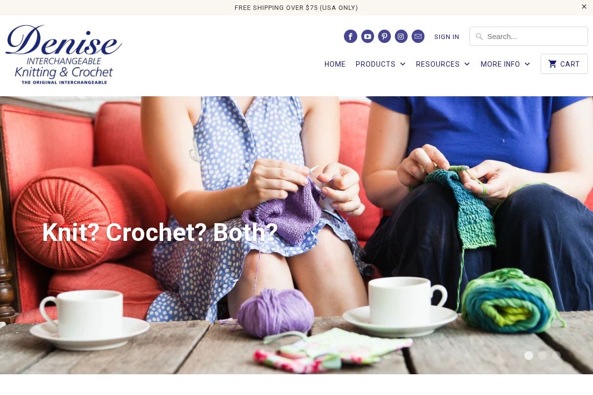 Denise Interchangeables homepage screenshot