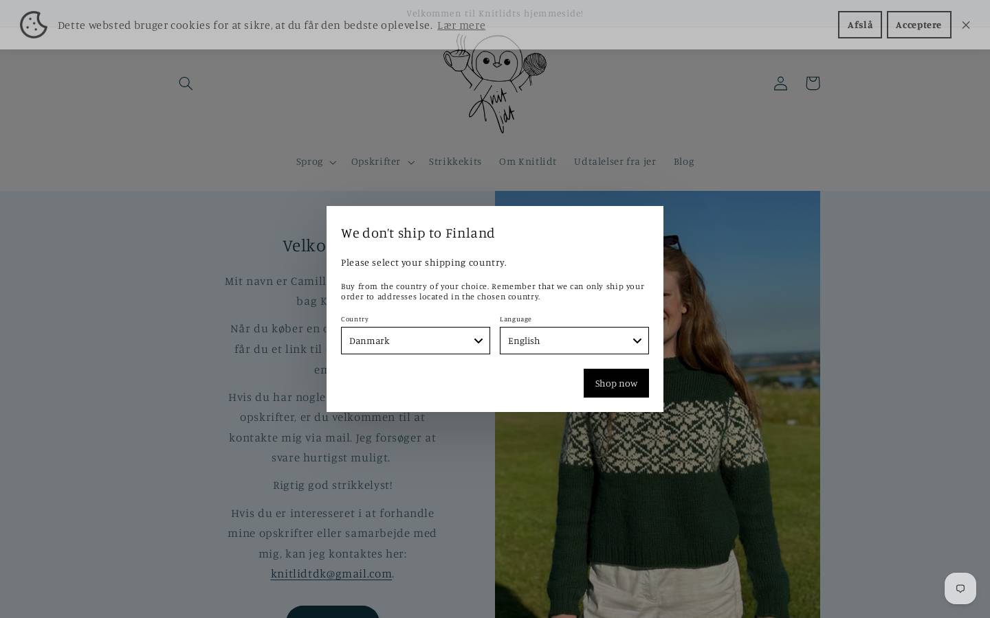 Knitlidt homepage screenshot