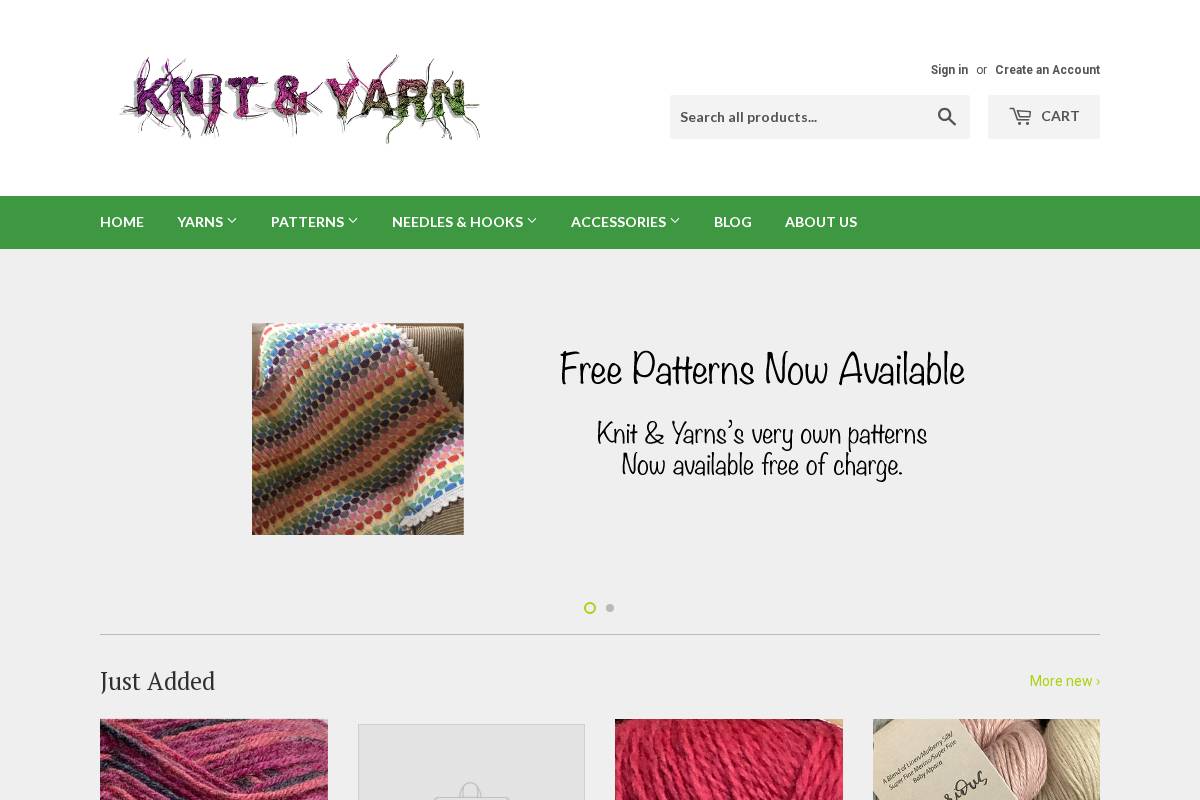 knitnyarn.com.au homepage screenshot