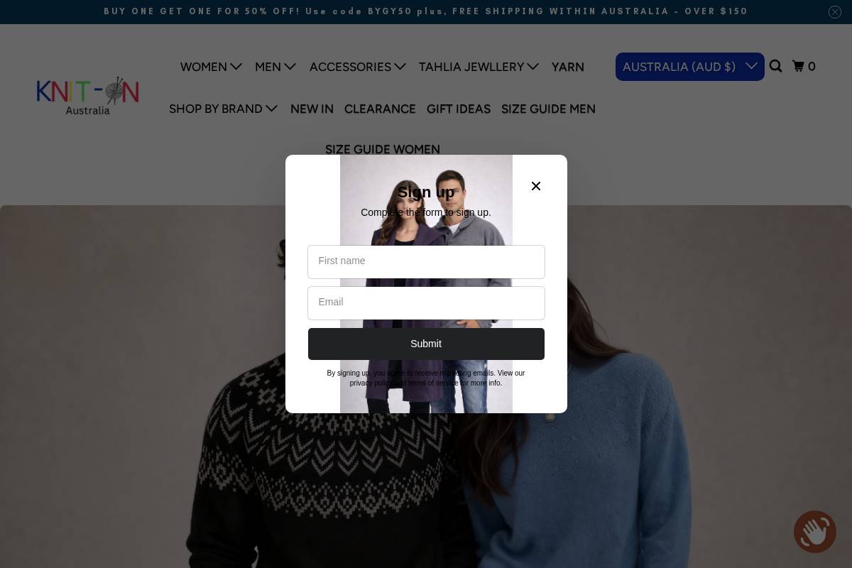knitonaustralia.com homepage screenshot