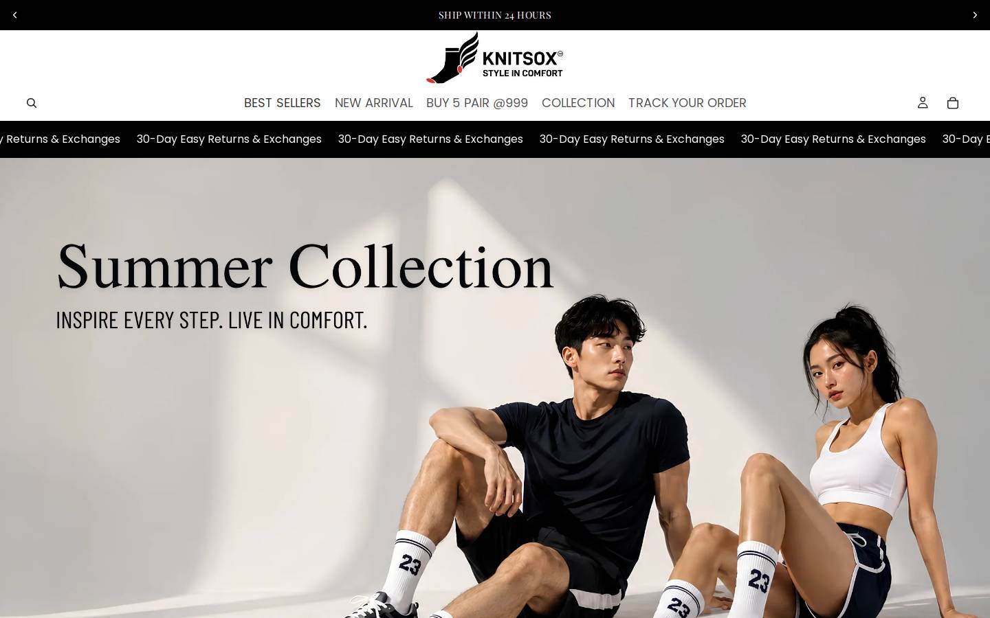 knitsox.in homepage screenshot