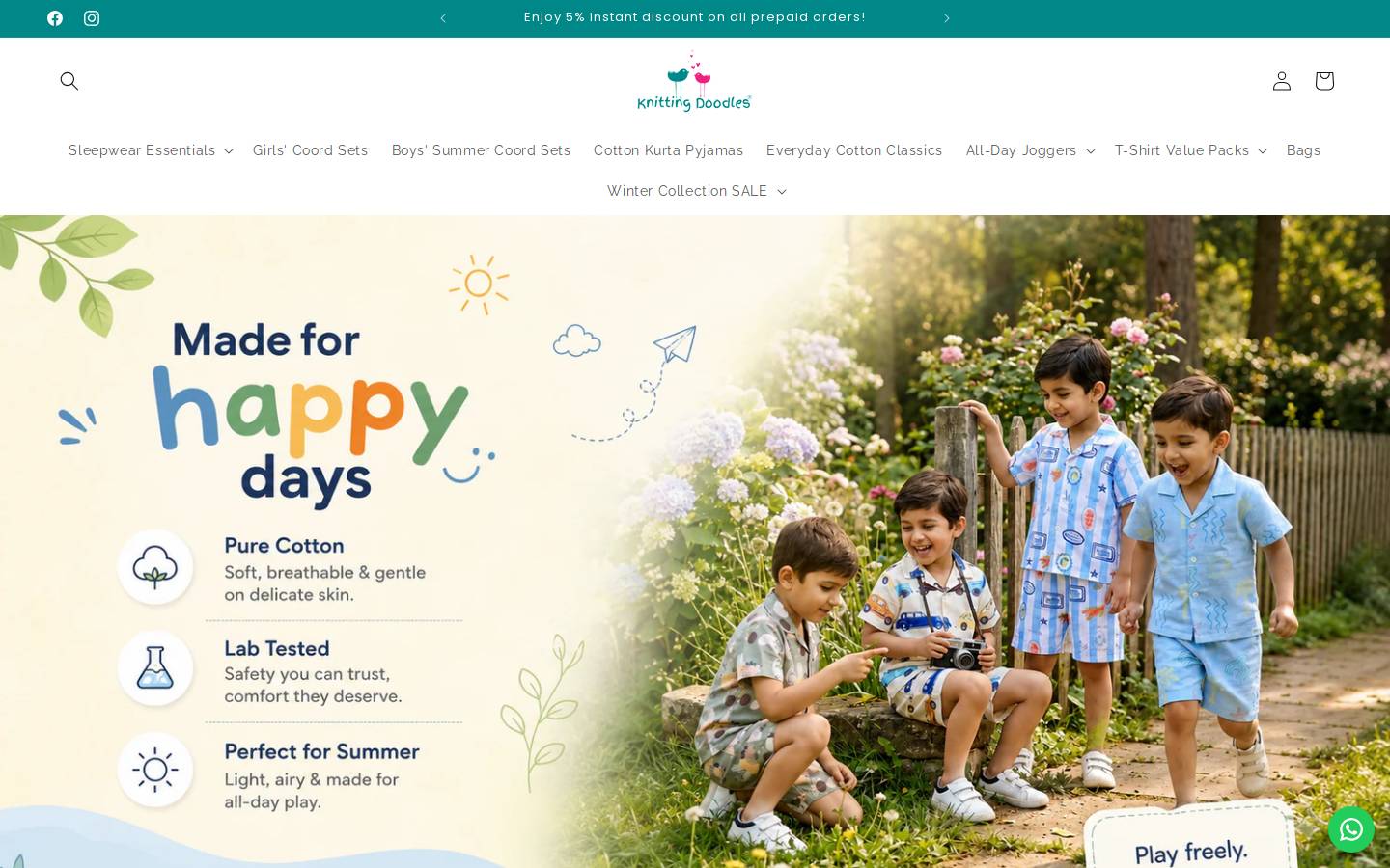 knittingdoodles.com homepage screenshot
