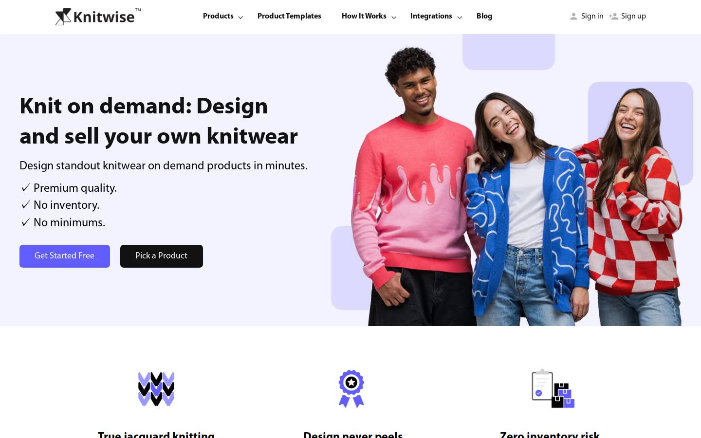 knitwise.com homepage screenshot