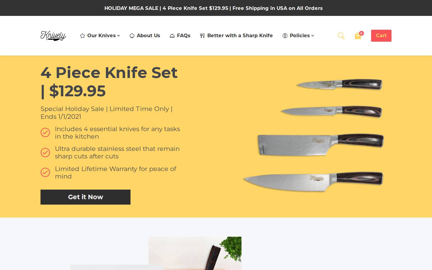 knively.com homepage screenshot