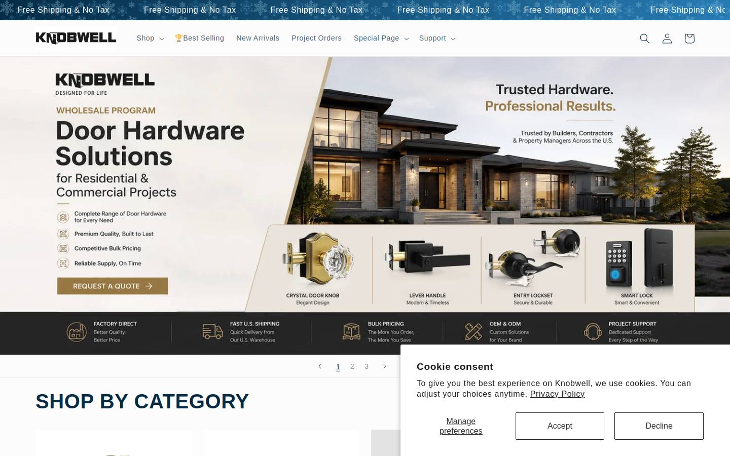 knobwellstore.com homepage screenshot
