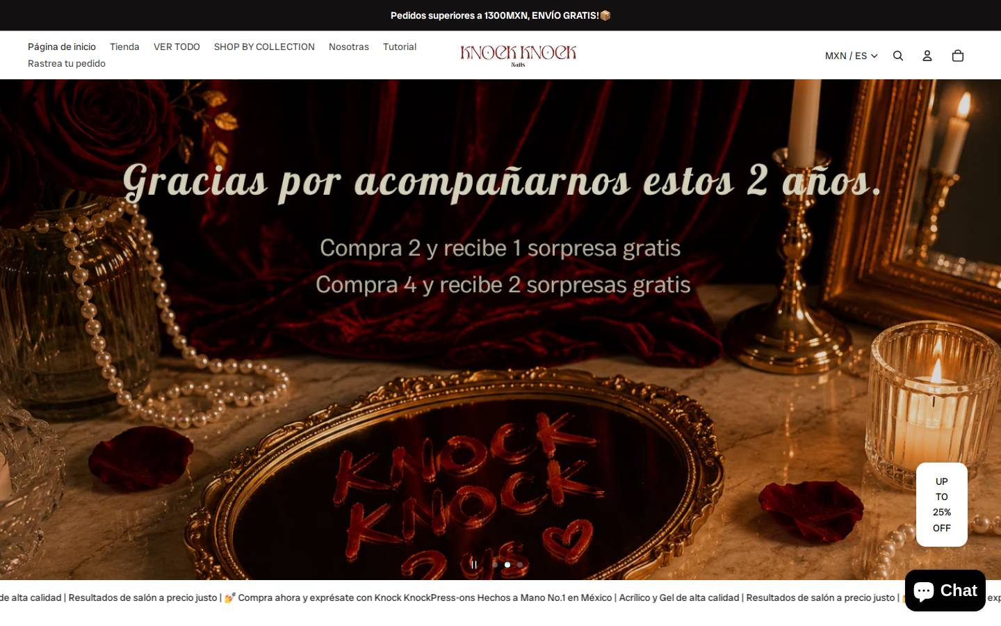 knockknockbeauty.com homepage screenshot