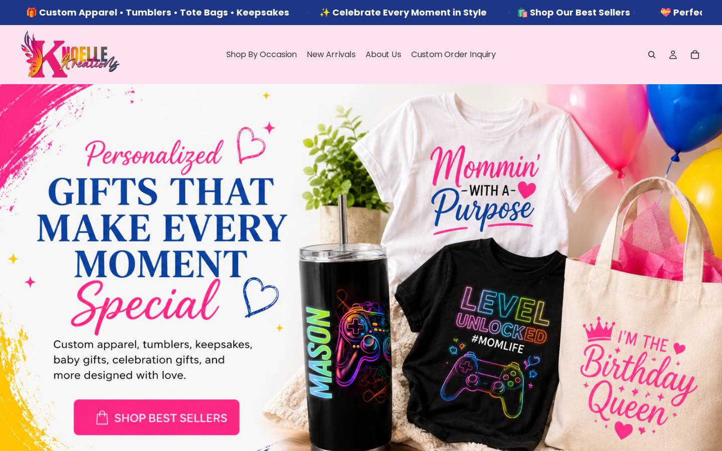 knoellekreations.com homepage screenshot
