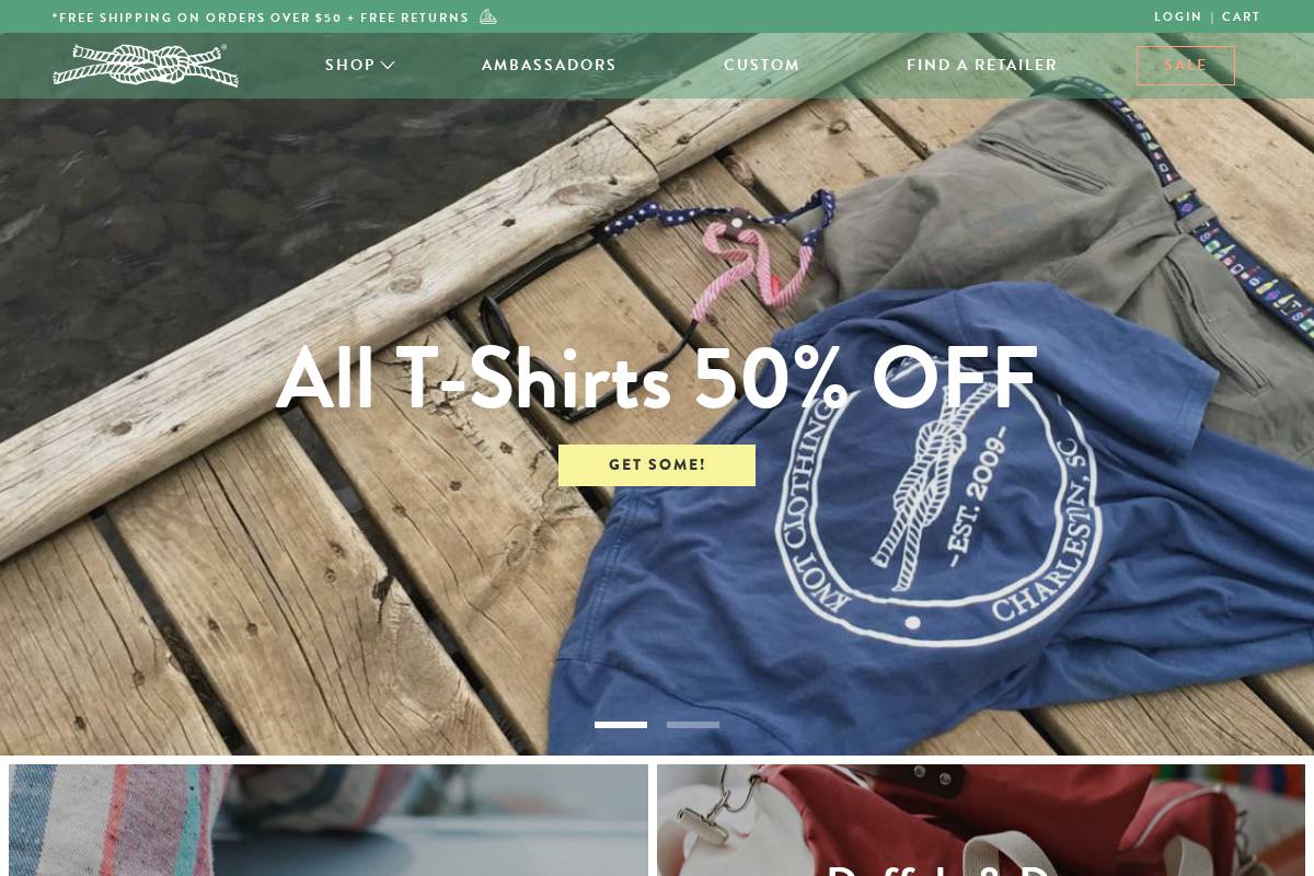 knotclothing.com homepage screenshot