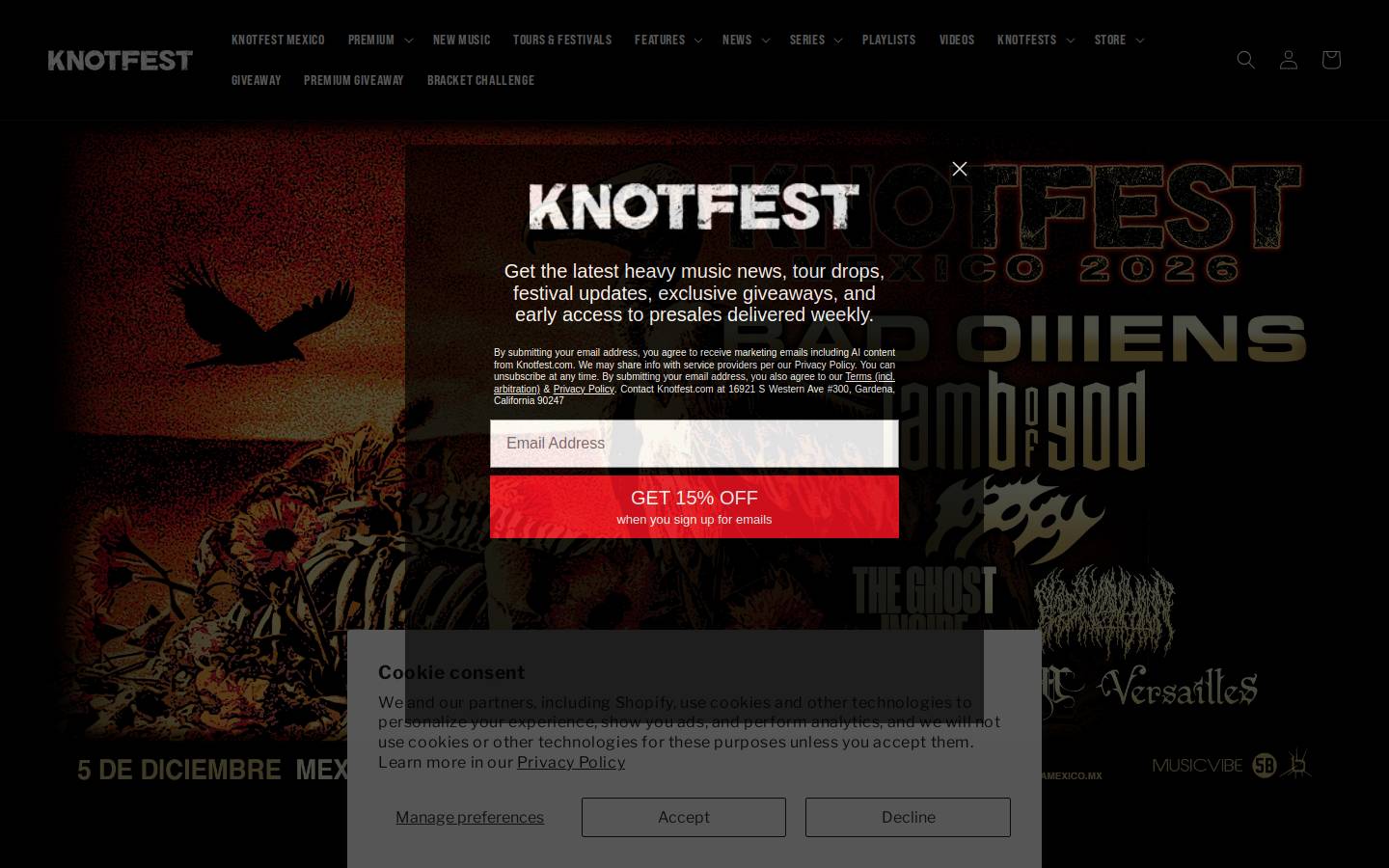 knotfest.com homepage screenshot