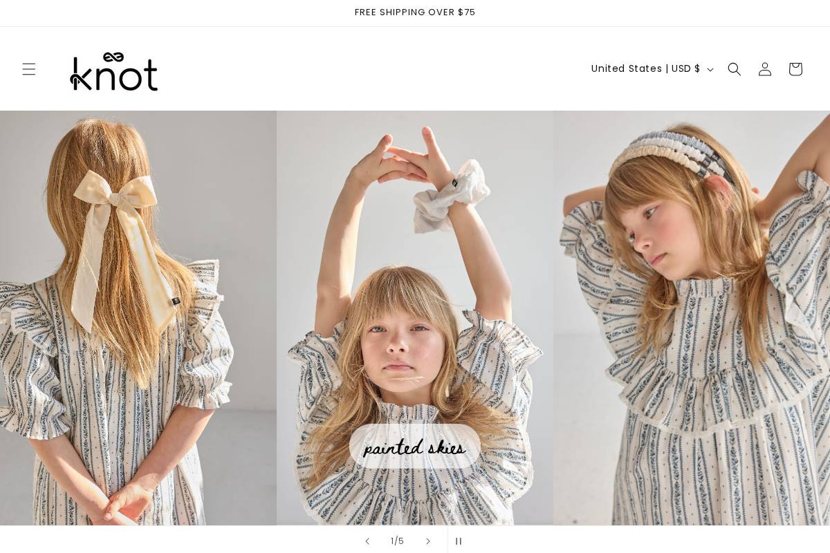 KNOT Hairbands homepage screenshot