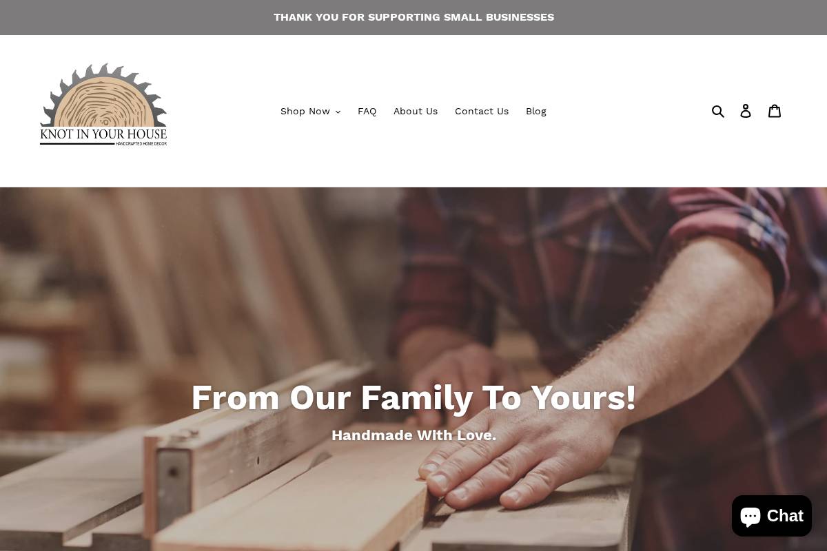 knotinyourhouse.com homepage screenshot