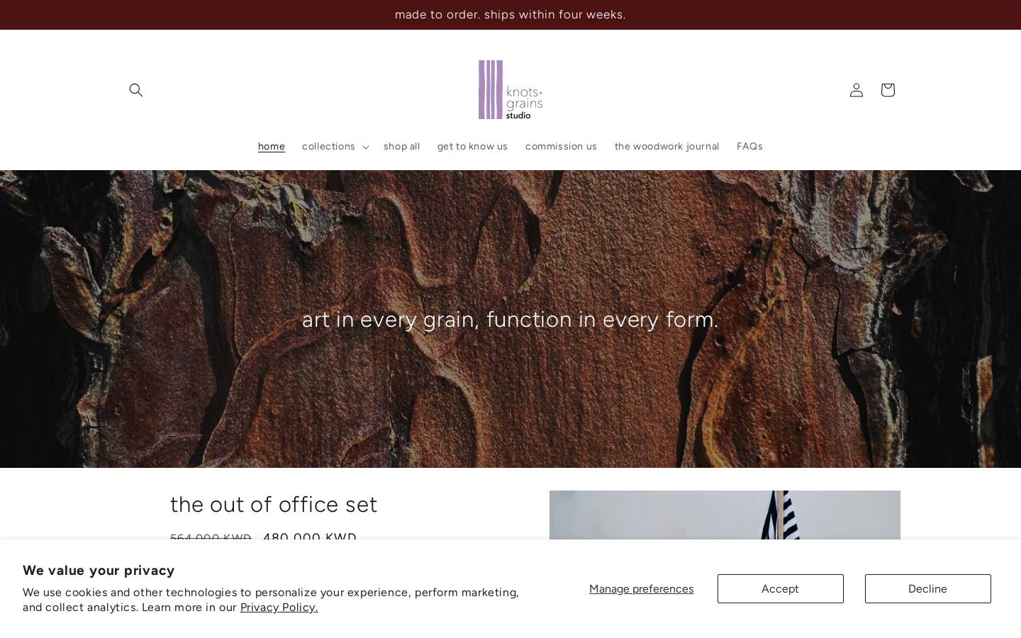 knotsandgrainsstudio.com homepage screenshot