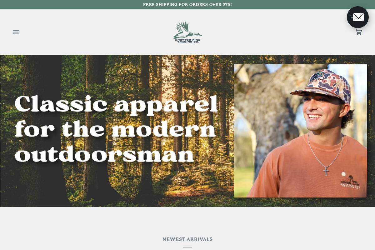 knottedpinetradingco.com homepage screenshot