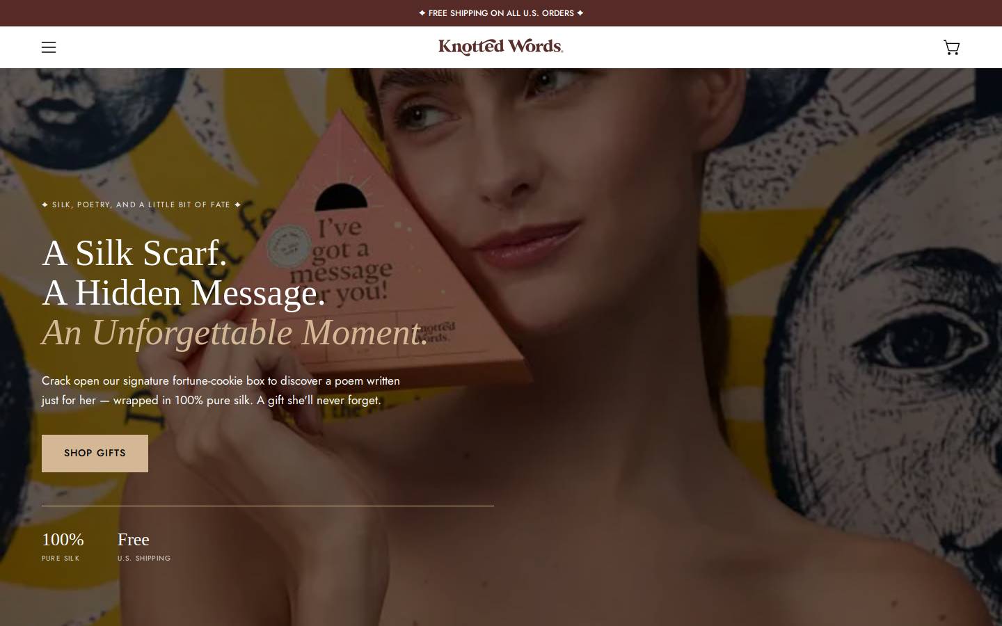 knottedwords.com homepage screenshot