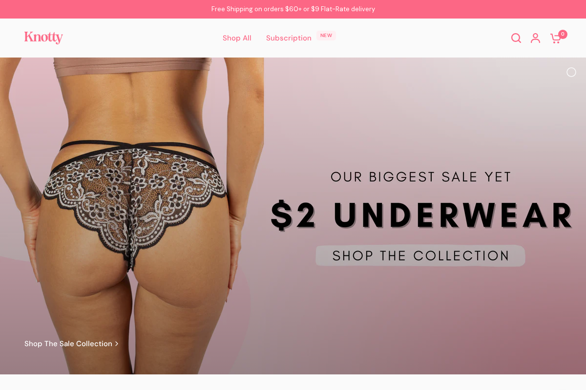 Knotty Knickers homepage screenshot