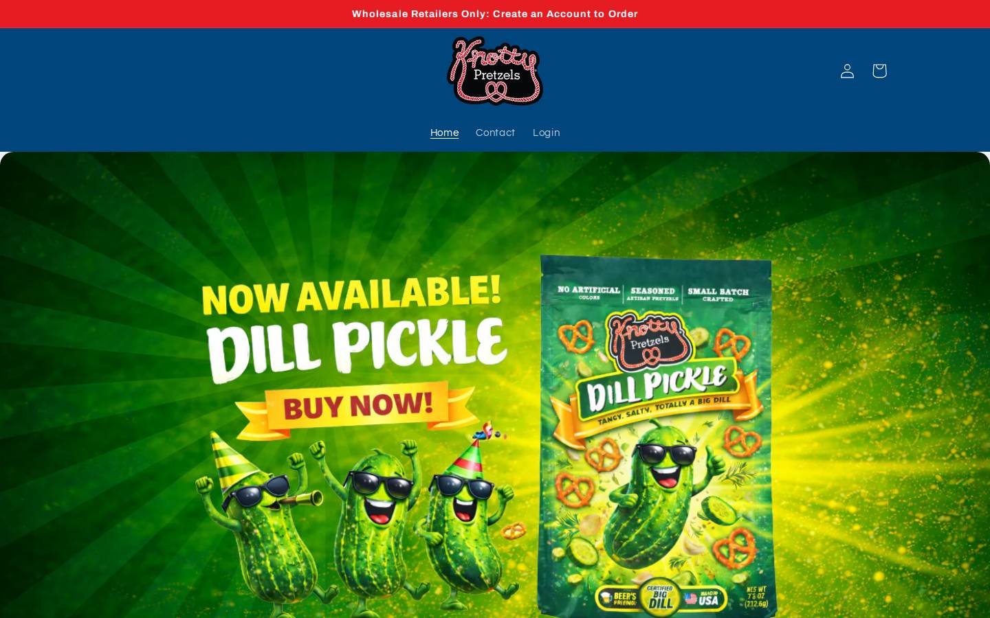 knottypretzelswholesale.com homepage screenshot