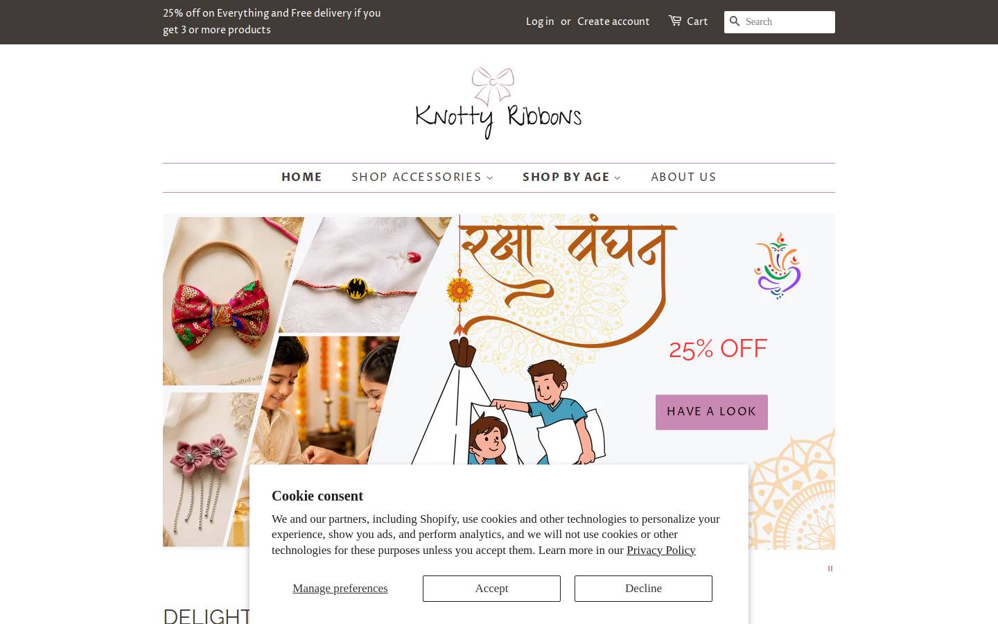 knottyribbons.in homepage screenshot