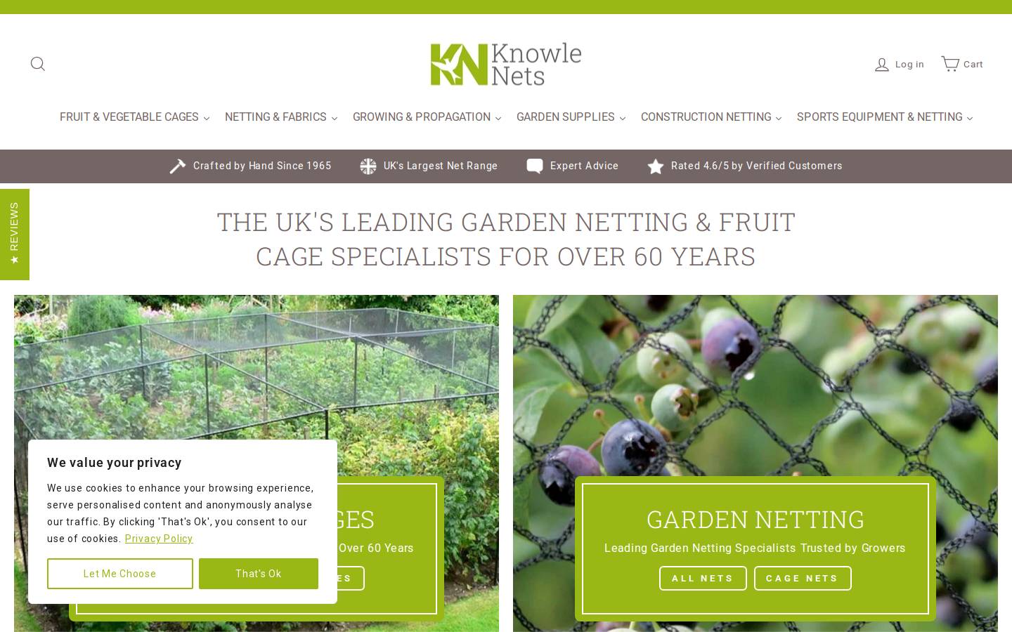 Knowle Nets homepage screenshot