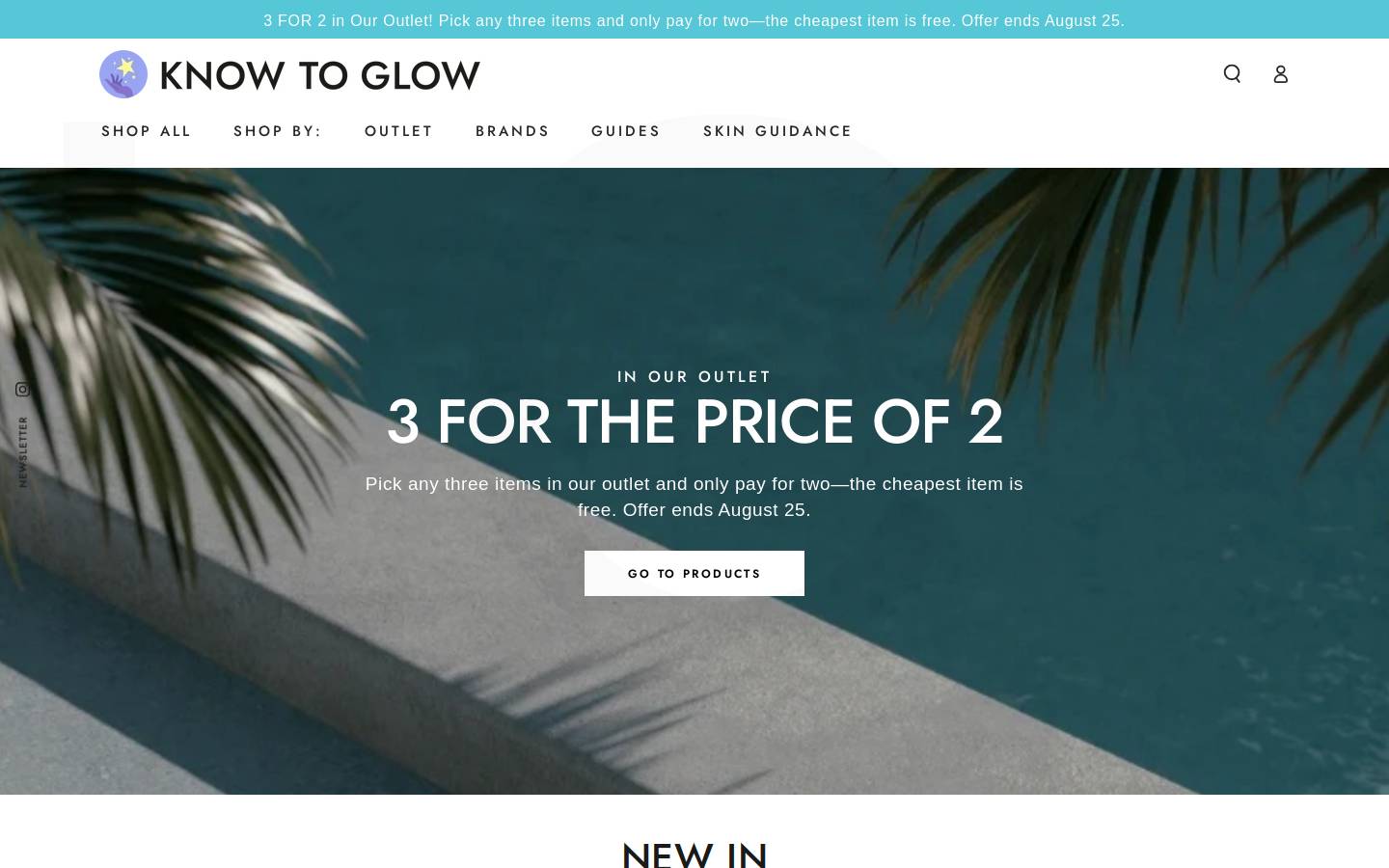 Knowtoglow homepage screenshot