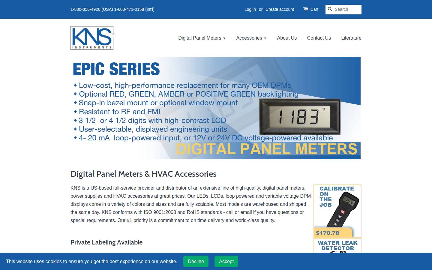 knsinstruments.com homepage screenshot