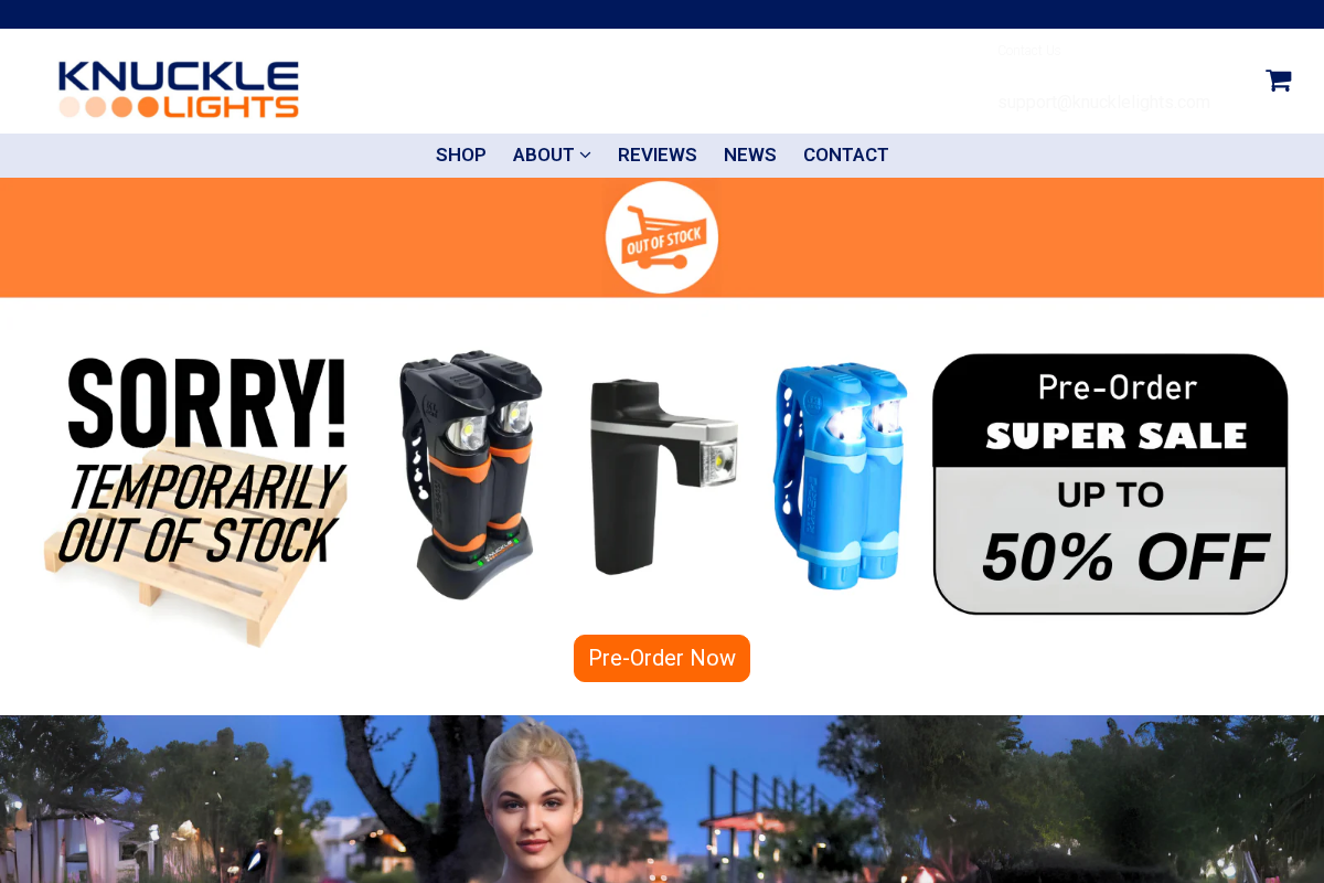 Knuckle Lights homepage screenshot