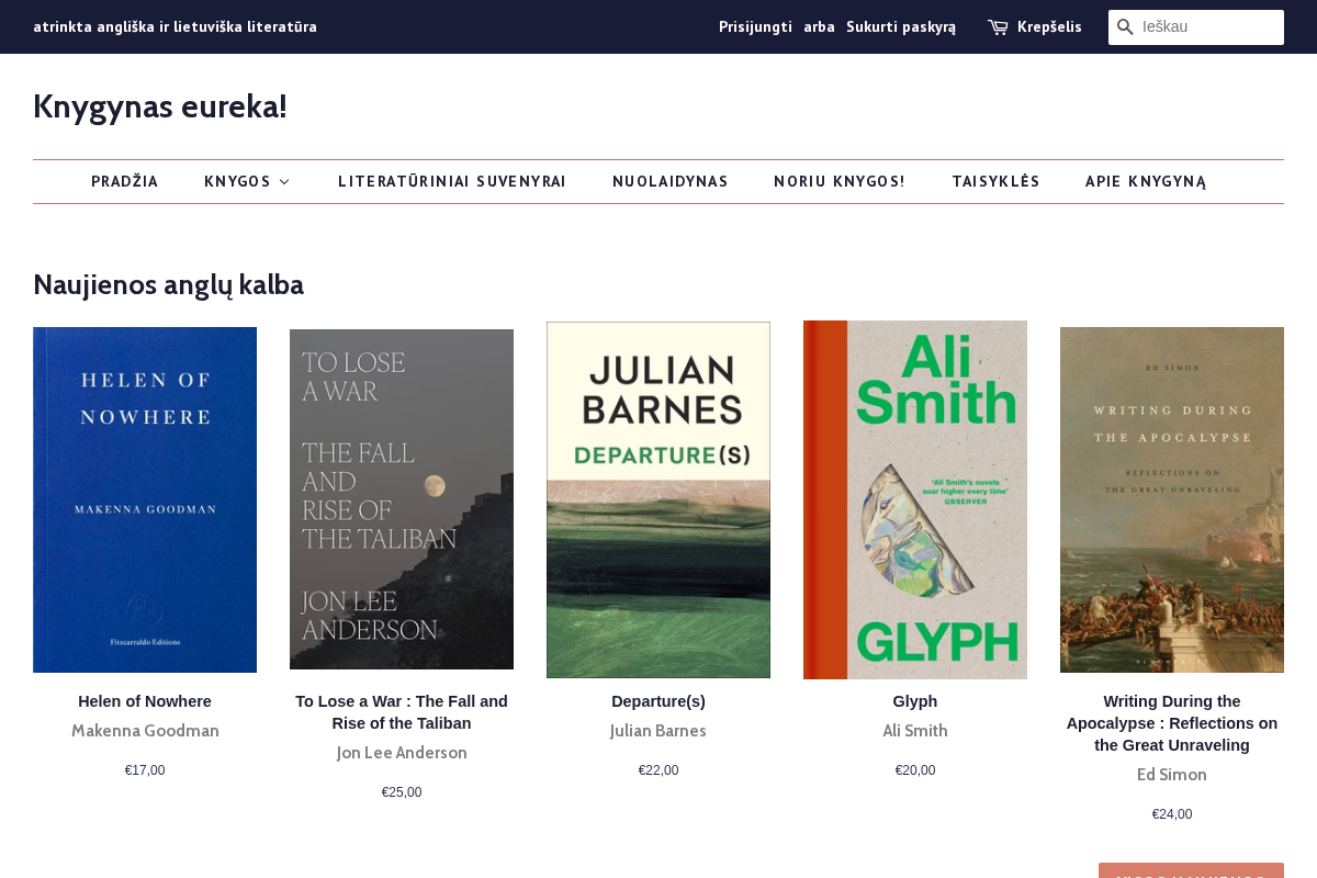 Knygynas eureka! homepage screenshot