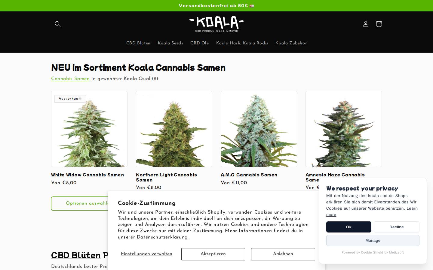 koala-cbd.de homepage screenshot