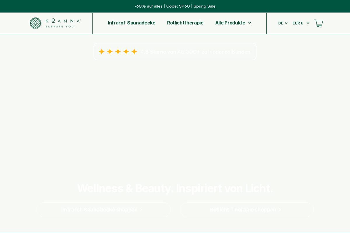 Koanna® DE homepage screenshot
