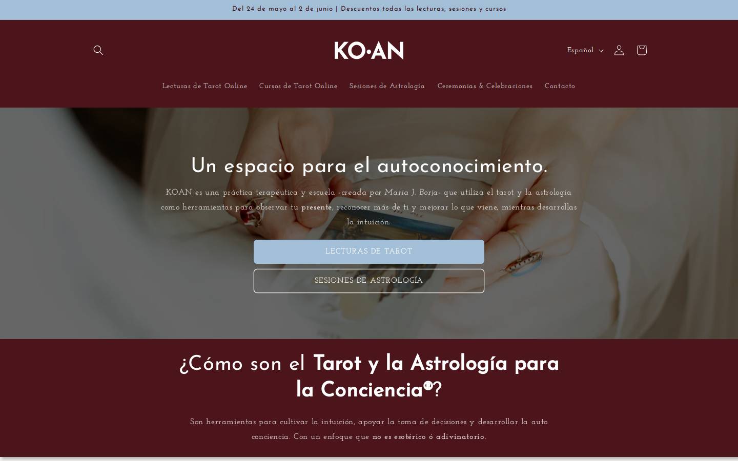 koantarot.com homepage screenshot