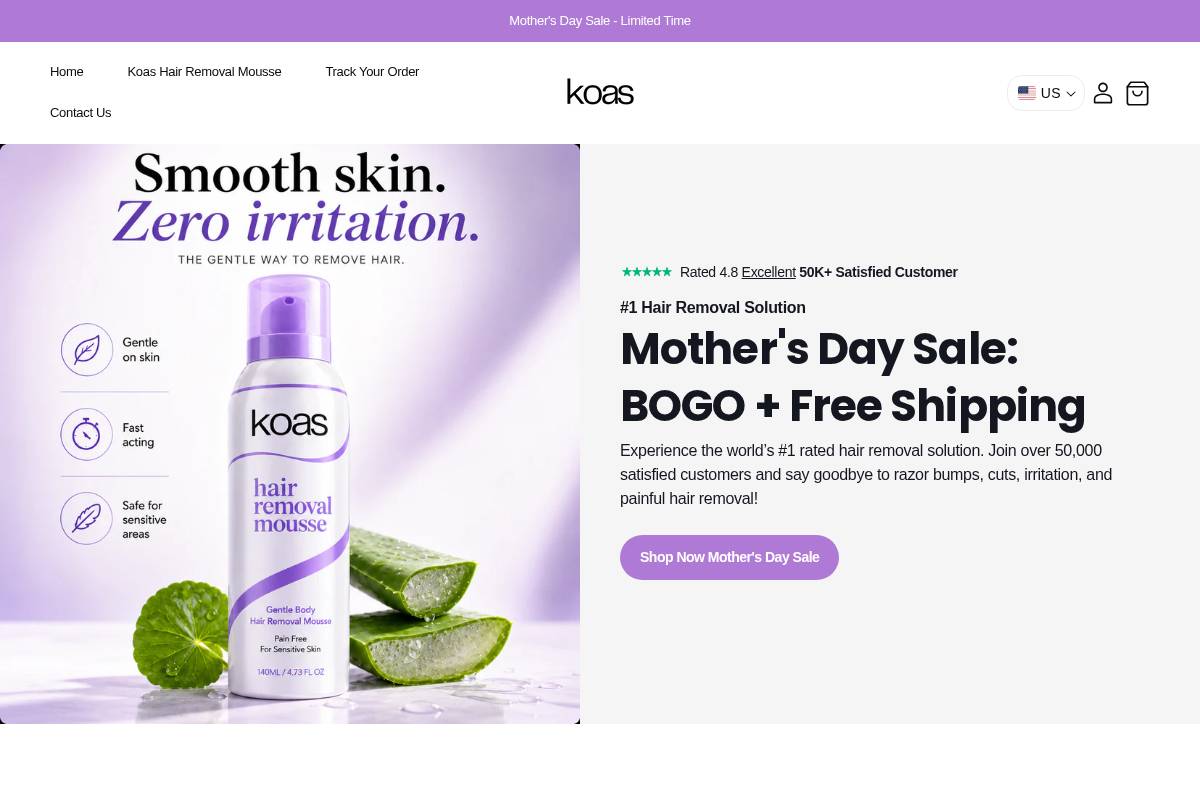 koas.store homepage screenshot