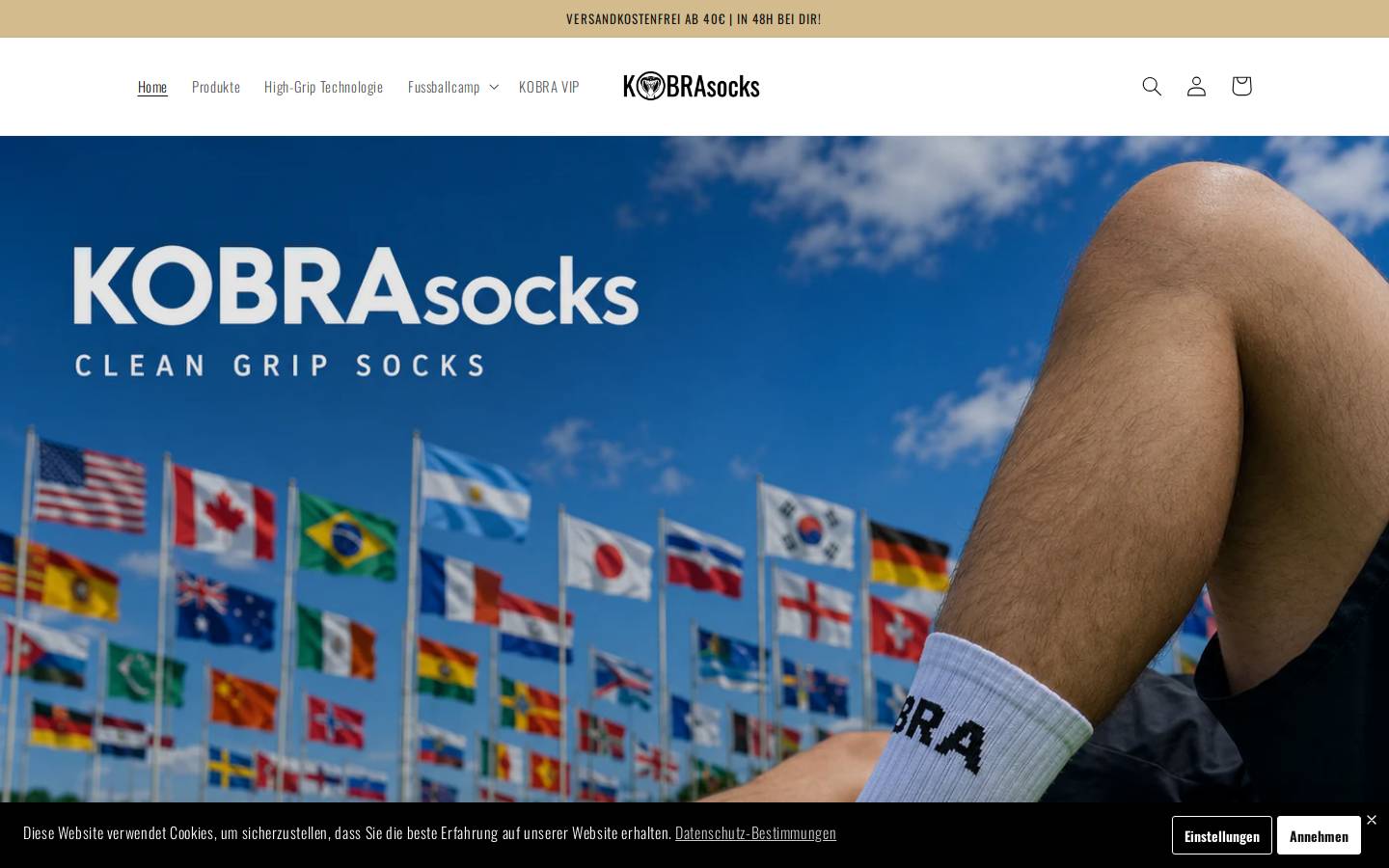 KOBRAsocks homepage screenshot