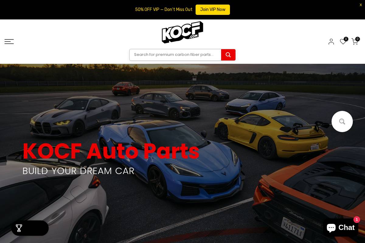 Kocf homepage screenshot