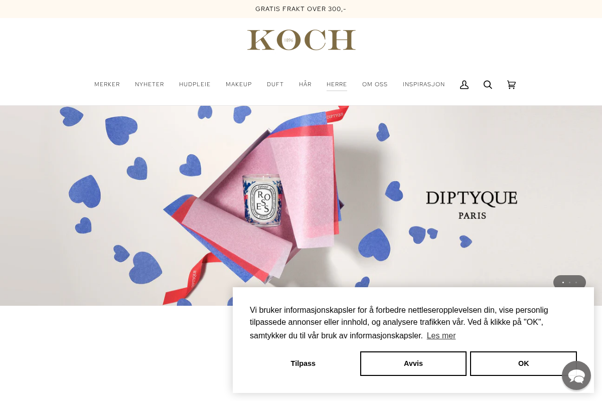 Kochparfymeri homepage screenshot