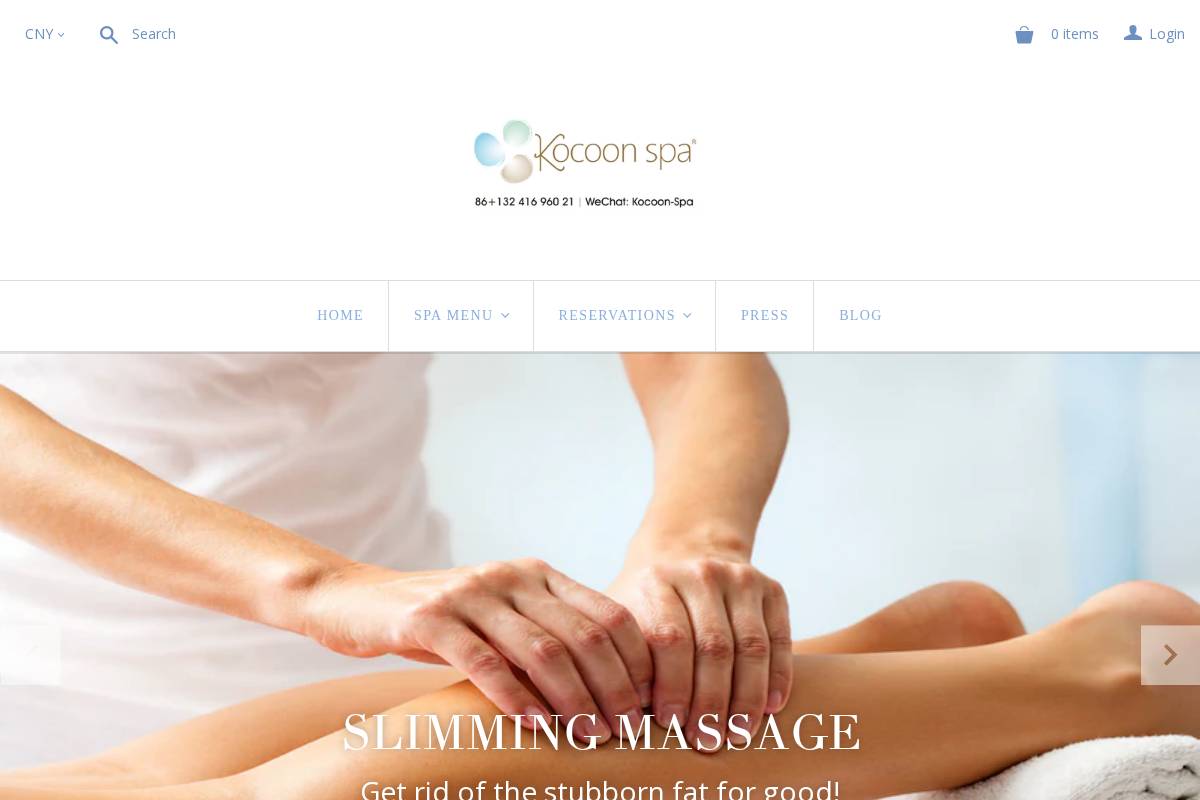 kocoonspalounge.com homepage screenshot