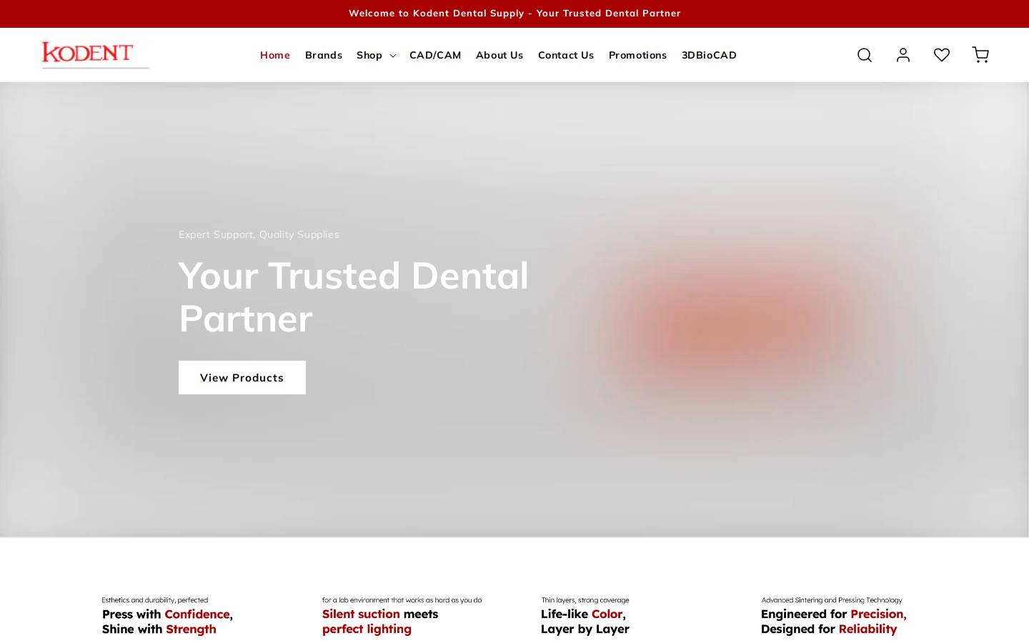 kodentdentalsupply.com homepage screenshot