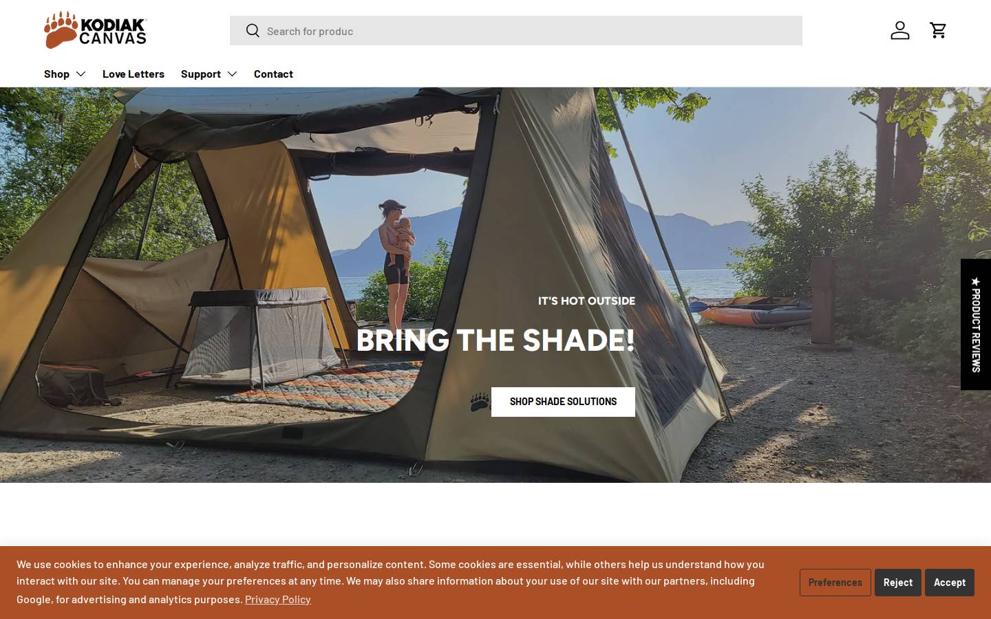 kodiakcanvas.com homepage screenshot