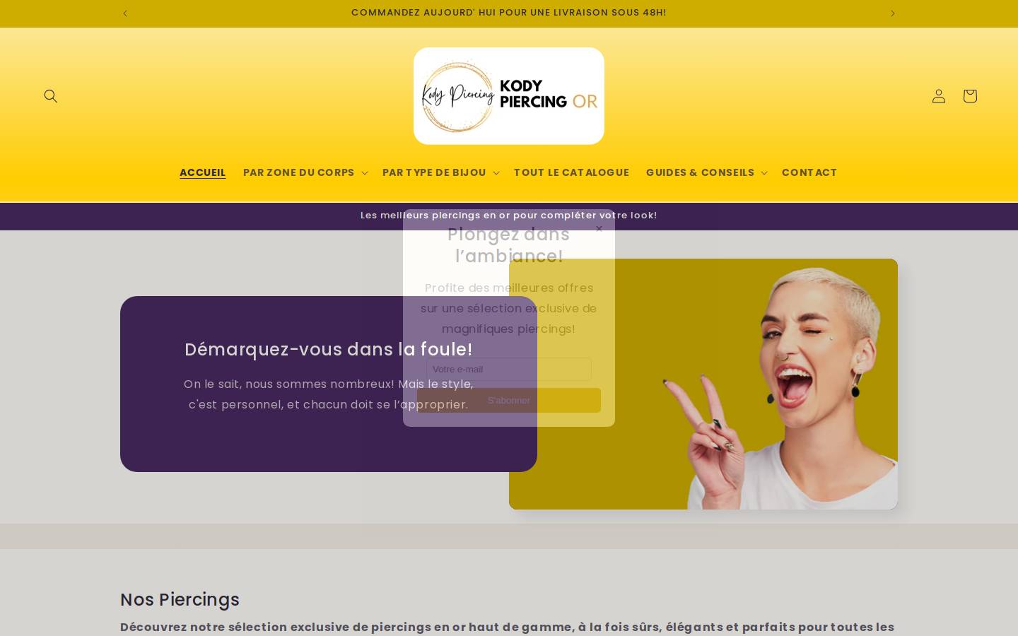 kody-piercing.com homepage screenshot