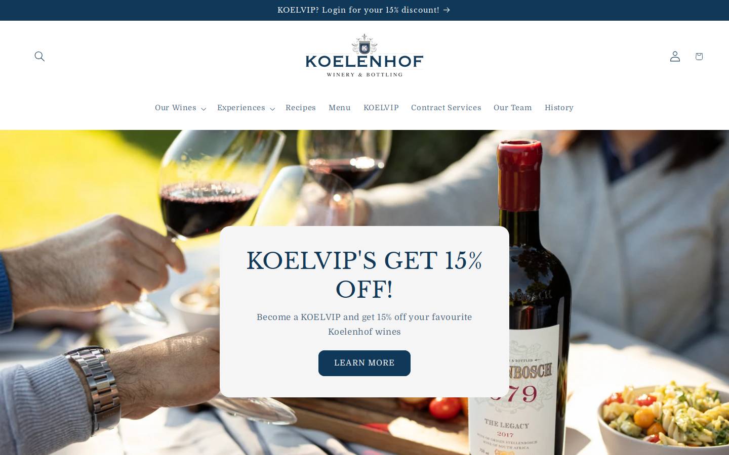 koelenhof.co.za homepage screenshot