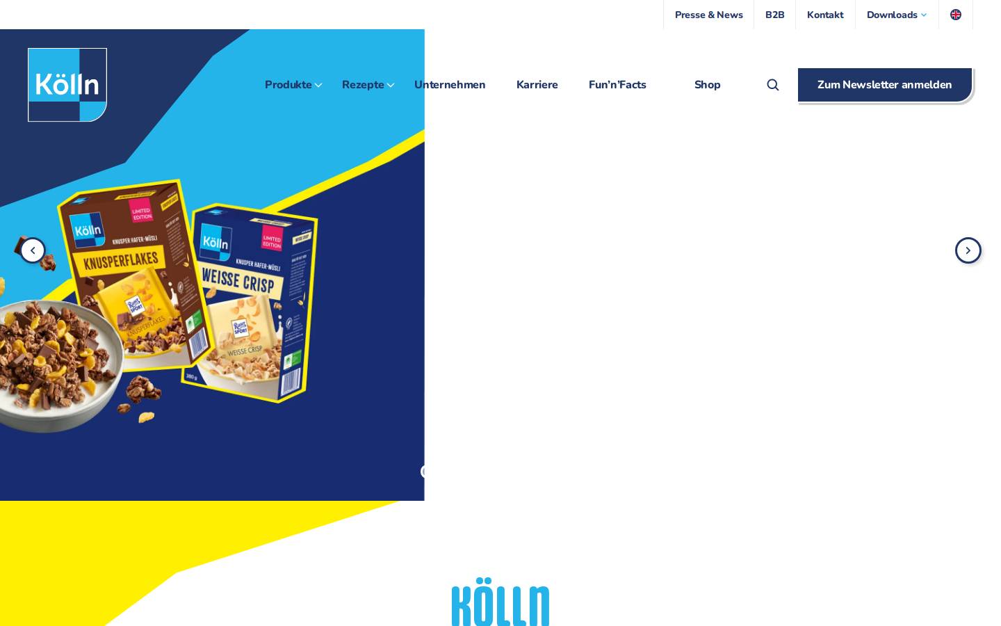 Koelln homepage screenshot