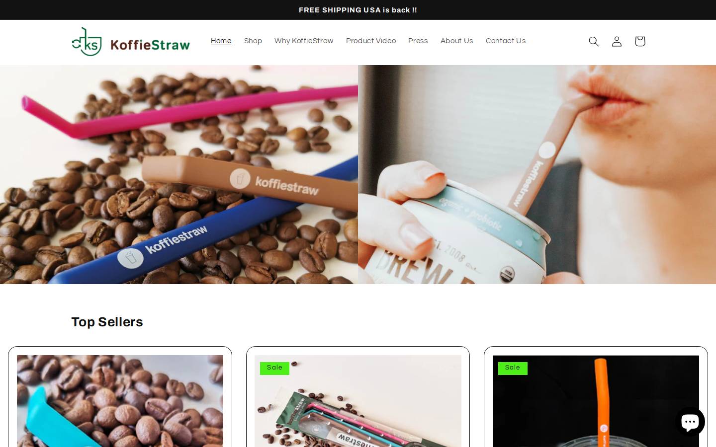koffiestraw.com homepage screenshot