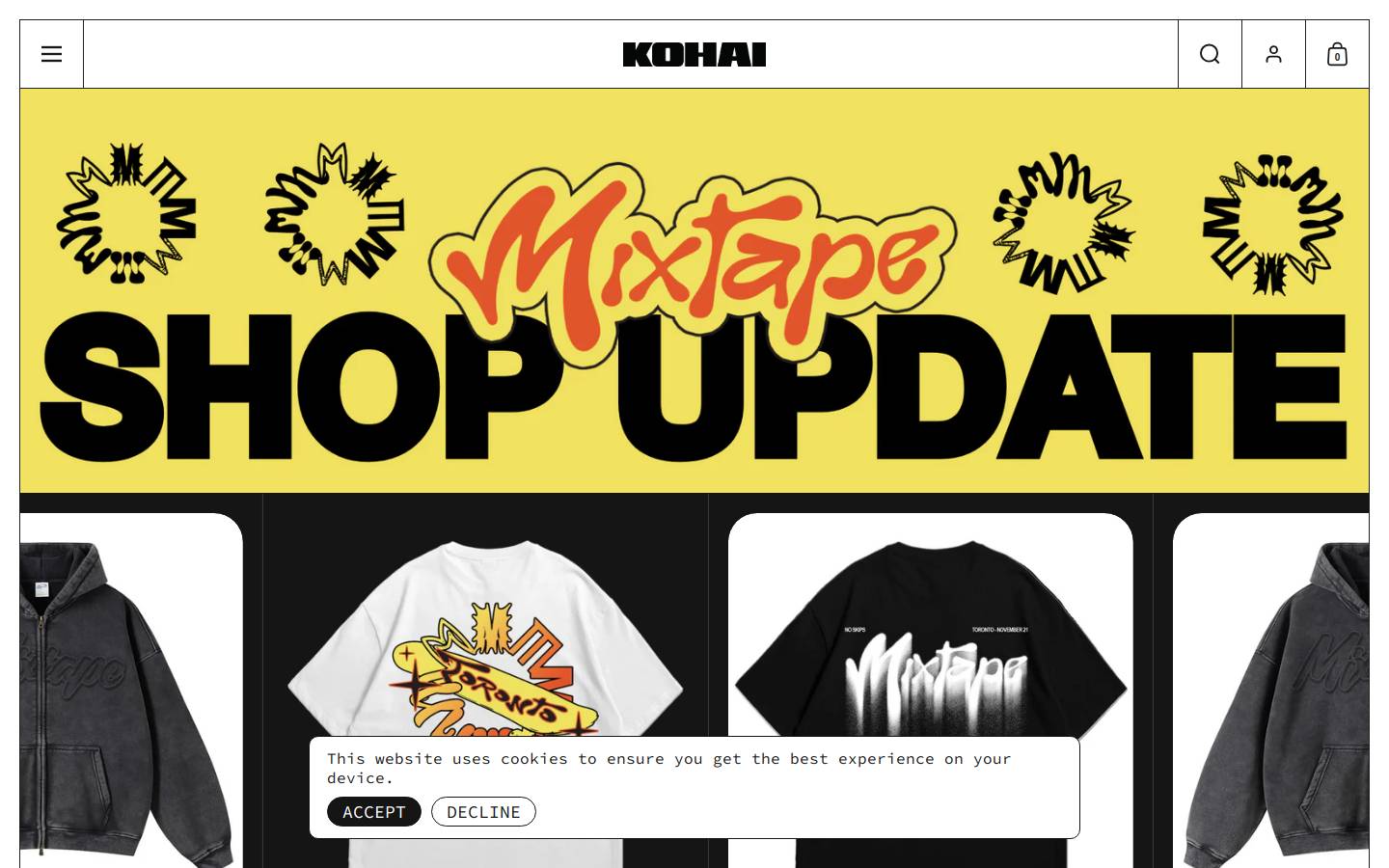 kohai.shop homepage screenshot