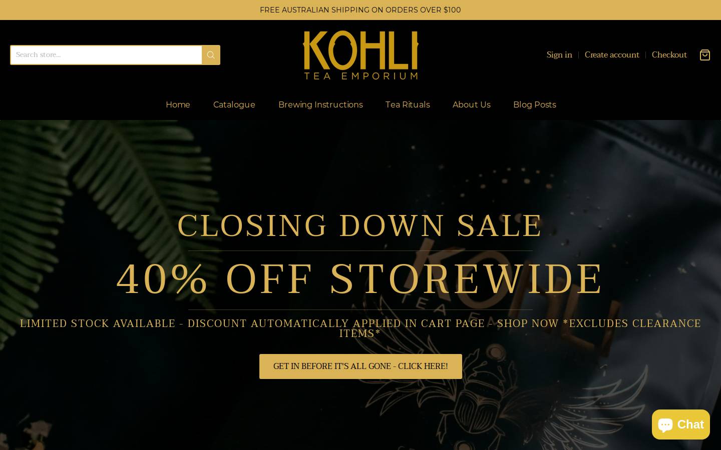 kohlitea.com.au homepage screenshot